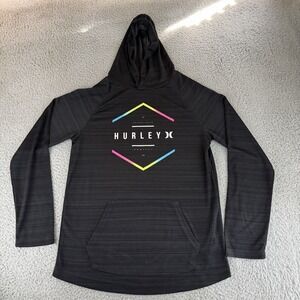 Hurley Hoodie Boys Xl Black Graphic Pullover Surfer Beach‎ Sports Outdoor